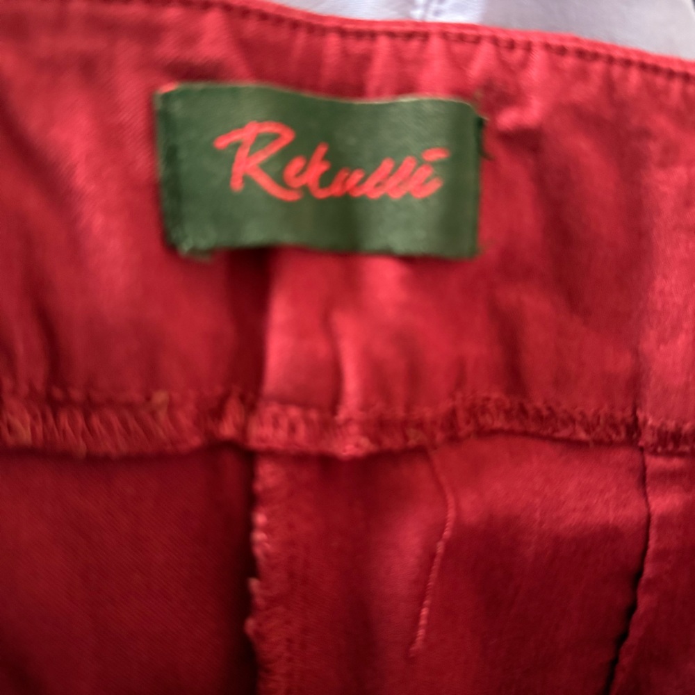Elegant Burgundy Straight Leg Stretch Trousers Pants size 4P - Picture 10 of 13